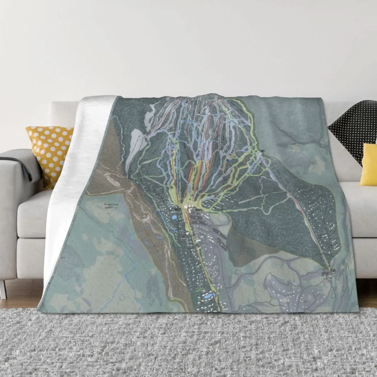 

Sugarloaf Resort Trail Map Throw Blanket Bed linens Thin Cute For Sofa Thin Blankets