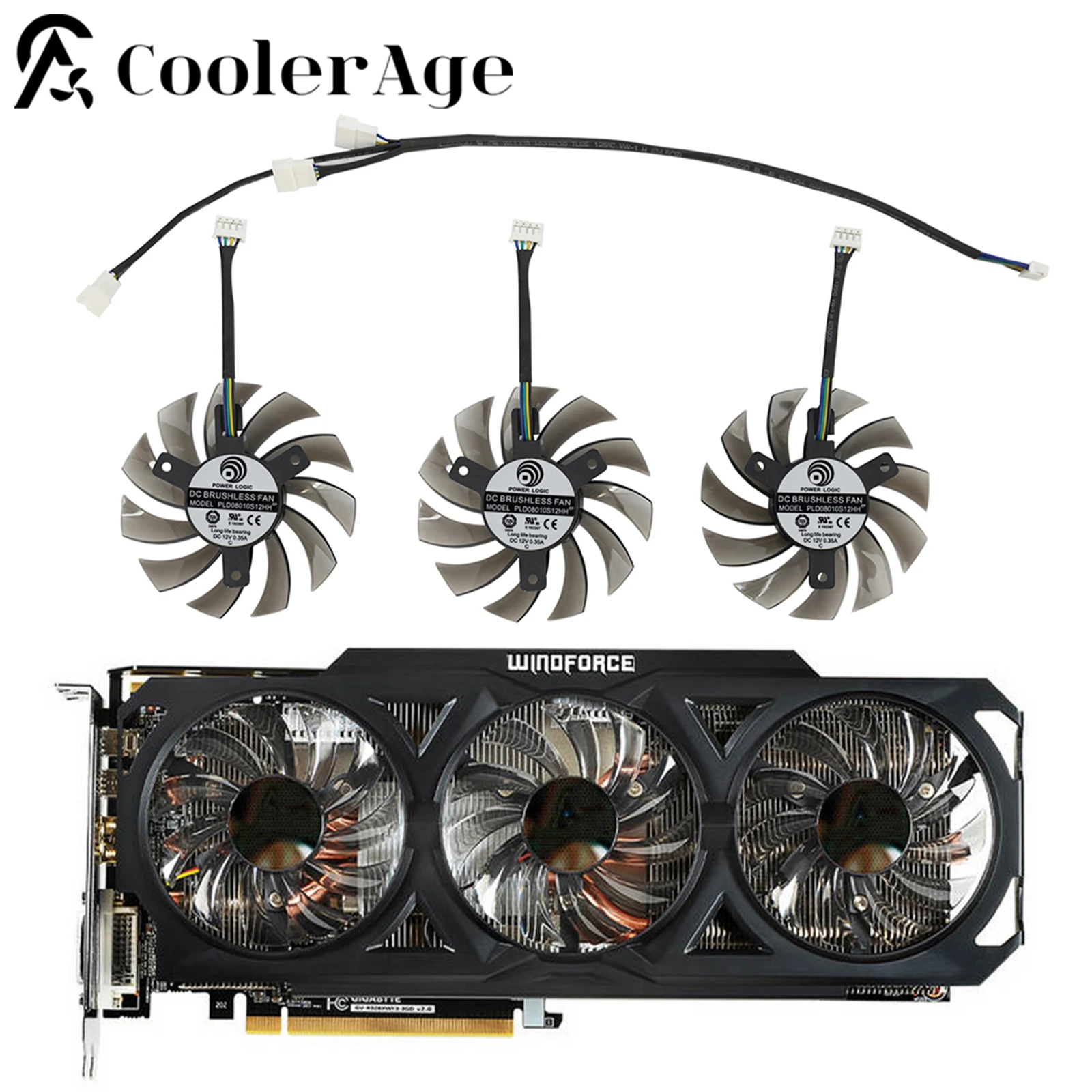 Video Card Fan For Gigabyte GTX 980 760 670 580 770 760 960 560Ti R9 290X 75MM PLD08010S12HH Graphics Card Cooling Fan