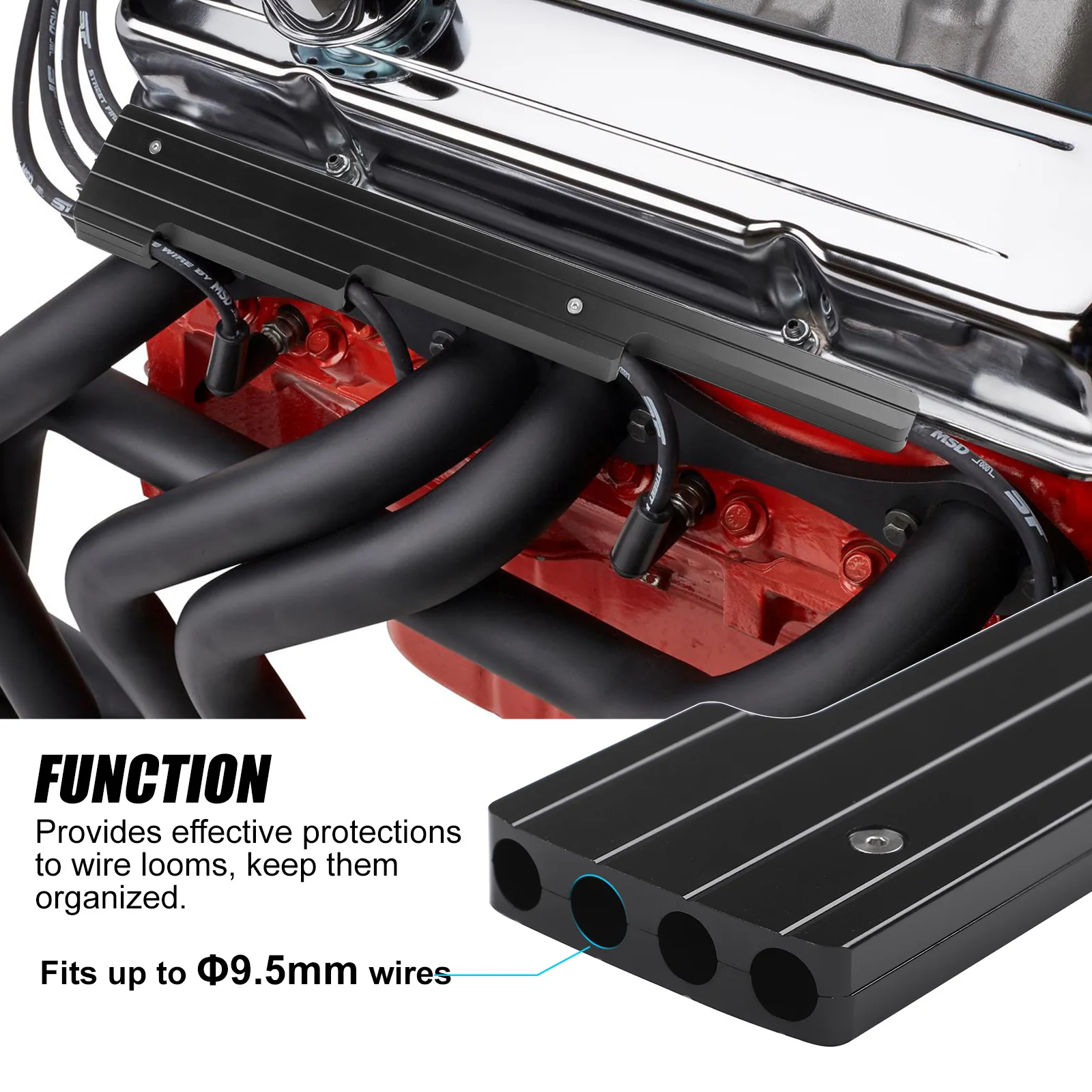 أسود سبائك الألومنيوم كابل الإشعال استبدال شرارة التوصيل سلك يلوح في الأفق أصحاب لشروليه كتلة صغيرة V8 محرك SBC 350 454 #2
