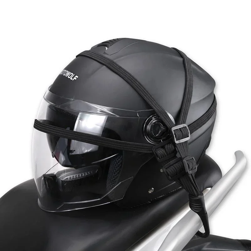 Adjustable Elastic Motorcycle Helmet Strap Heavy Duty Bungee Cord Luggage Cargo Fixing Rope for Motorbike Bicycle Cycling Tools