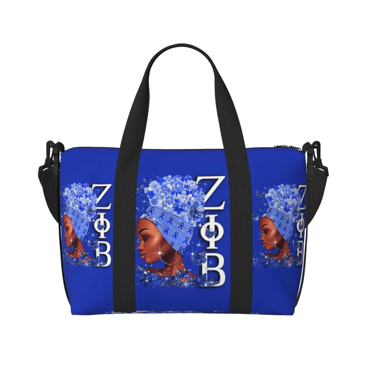 Custom Zeta Phi Beta Woman Groceries Shopping Tote Bags Women Big Capacity ZOB Greek Letter 1920 Gym Beach Travel Bags