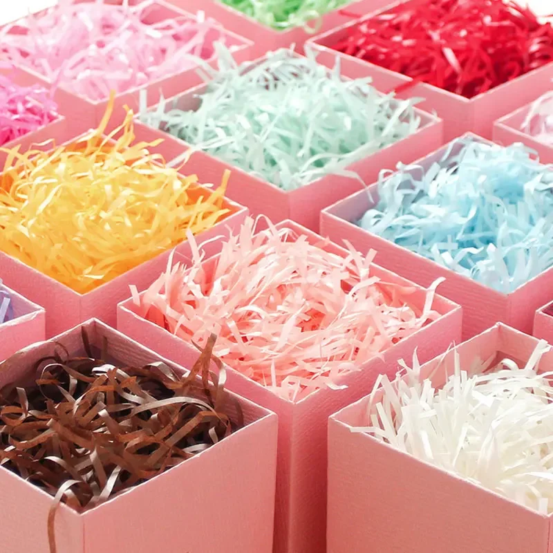 100g Color DIY Paper Shredded Crinkle Paper Raffia Confetti Paper Wedding Christmas Gift Box Filling Material Tissue Filler Deco