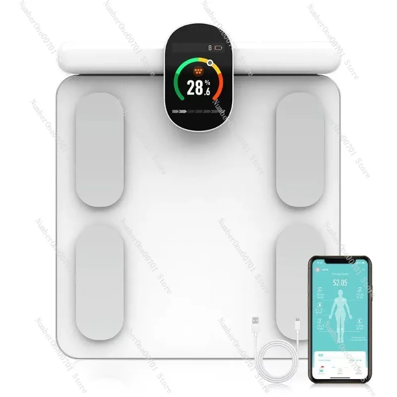 8-Electrode Smart Body Fat Scale, Intelligent Display with Electric Power for Body Analysis