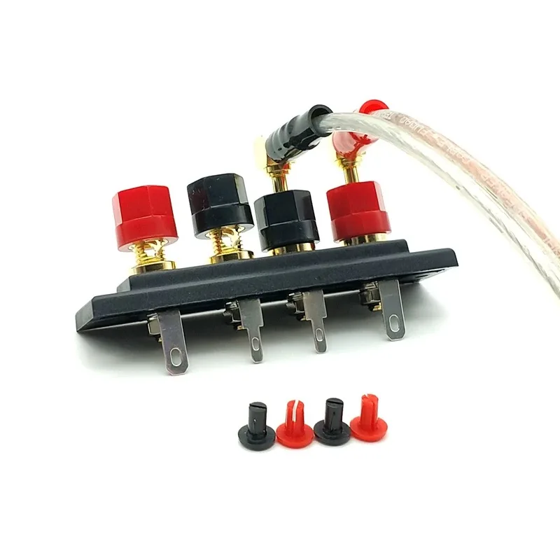 Speaker power amplifier output four-position binding post terminal pure copper speaker gold-plated external 4MM banana holder