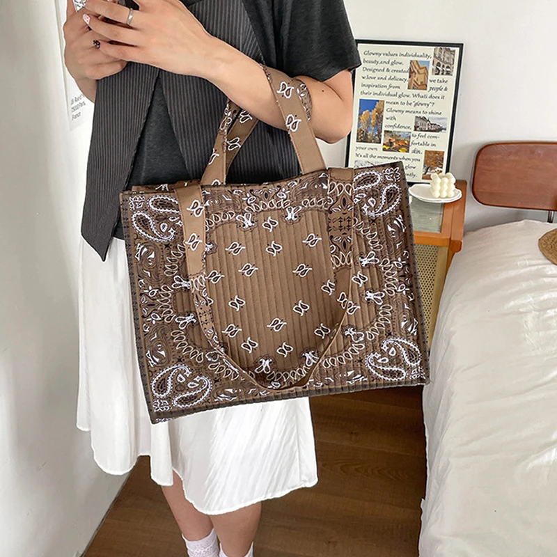Böhmische Künstlerische Vintage-Blumenmuster-Tragetasche, Damen-Schultertasche, Große Vielseitige Handtasche für Pendeln, Arbeit und Einkaufen – Detail 5