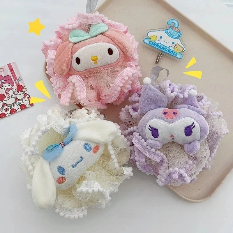 

Kawaii Sanrio Cinnamoroll Kuromi This Cute Household Bath Scrub and Foaming Device Is Soft Durable and Portable for Going Out
