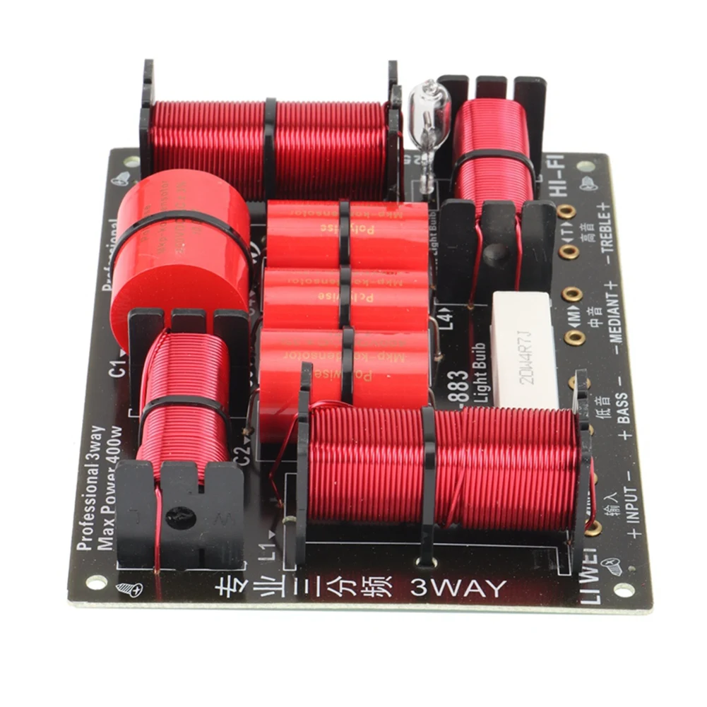 Abgn 400w divisor de crossover de 3 vias, tweeter de alta fidelidade, alto woofer, alto-falante crossover 1250h/5000hz com proteção de alto tom