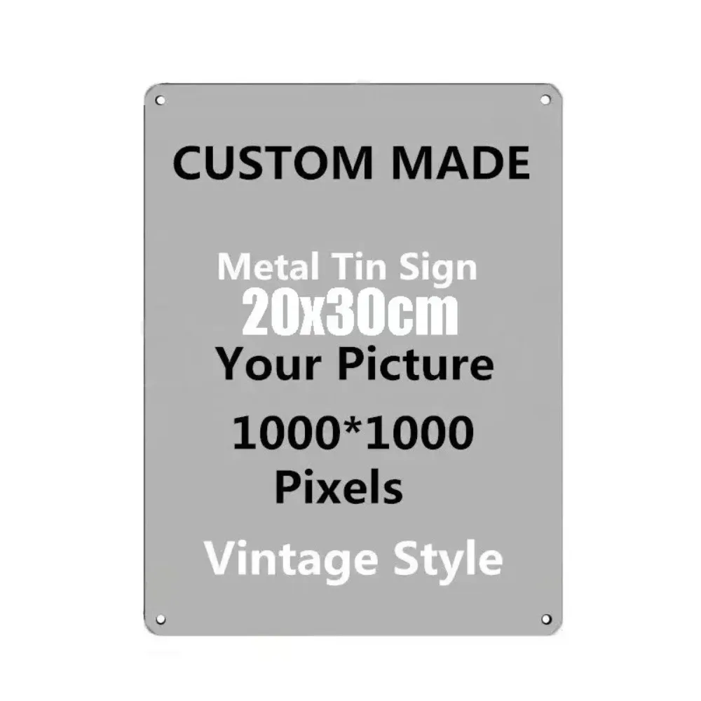 CIFbuy Customizable Vintage Metal Sign,Waterproof 2D Flat Personalized Photo Home Bar Wall Decor 20×30cm