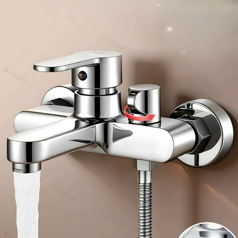 3 Gear Boosting Shower Faucet, Cold Hot Mixing Valve, 3 Function Bathroom Shower Tap, Anti Burn Brass Water Controller