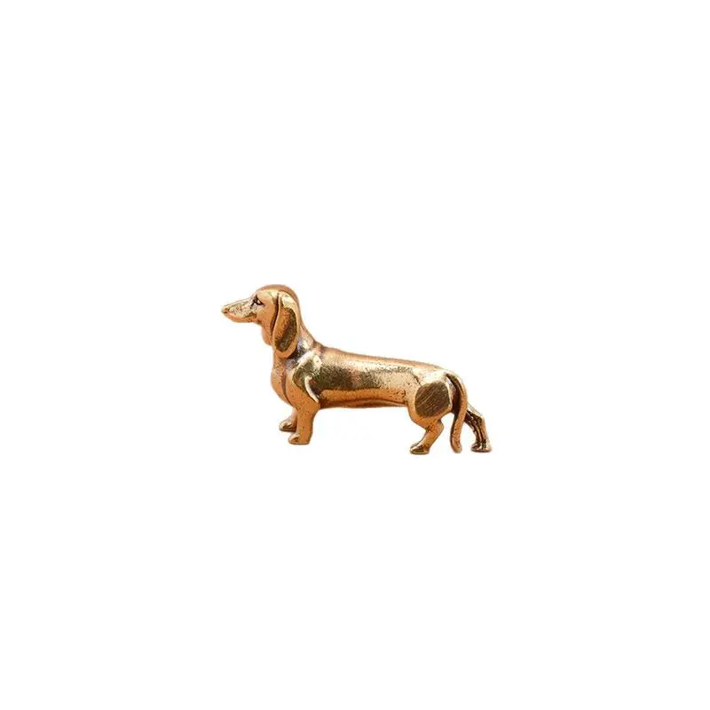 Treue Messing-Dackel-Figur, langer Körper, kurzer Bein, Hund, Metallstatue, Miniatur-Tischdekoration für Heimdekoration, Kunsthandwerk, Geschenk – Detail 7