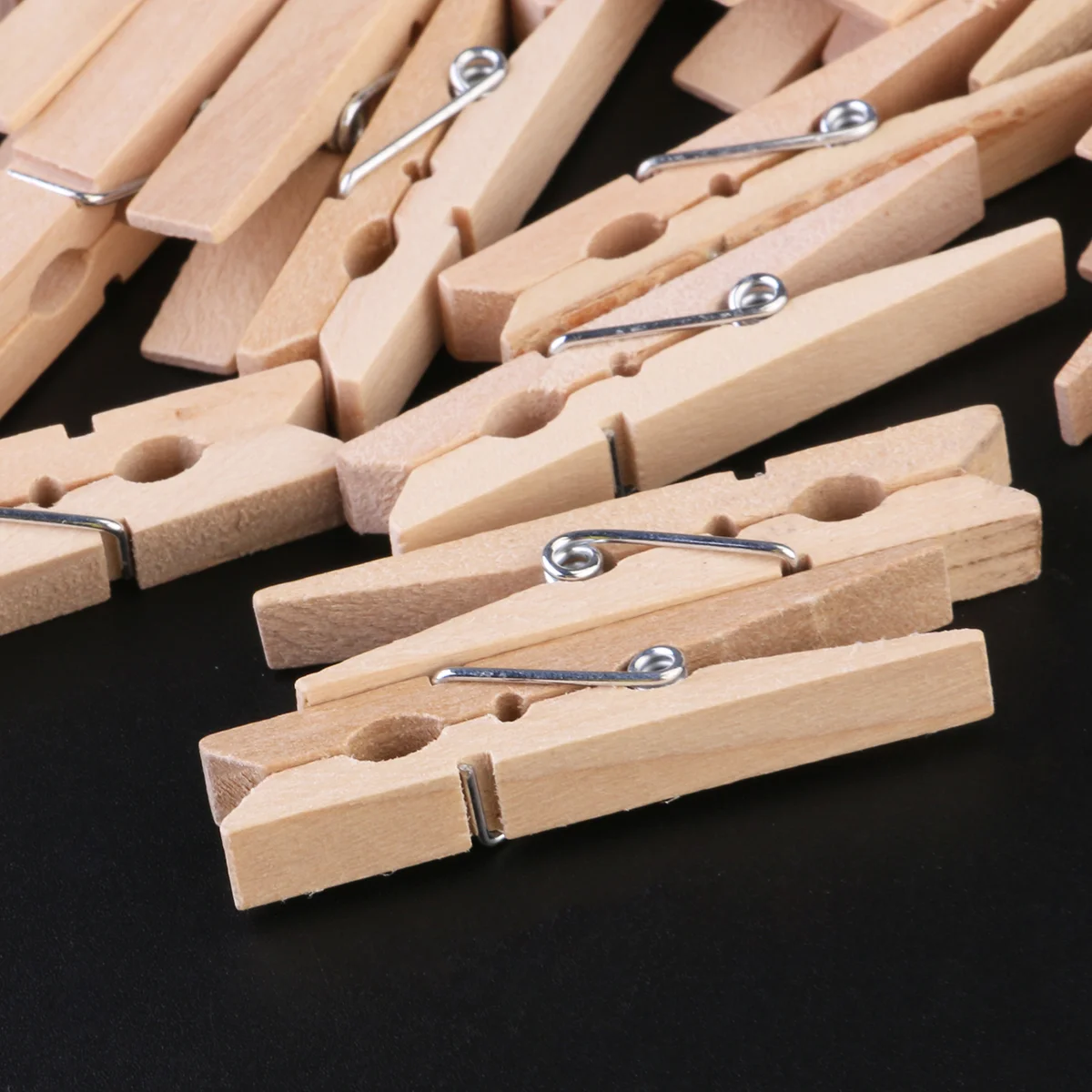 100 Pcs Clothes Pins Photo Paper Peg Clothespin Spring Loaded Craft Clip Outdoor