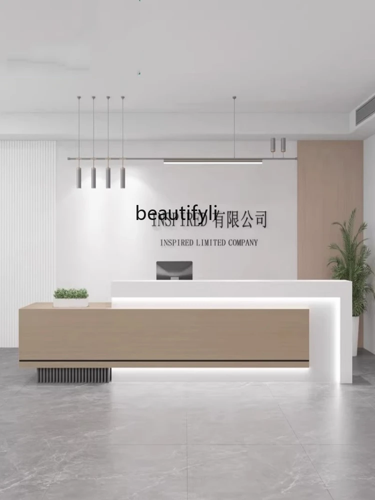 Company Reception Desk Lobby Bar Simple Modern Beauty Salon Hotel Consultation Table Custom Cashier Desk