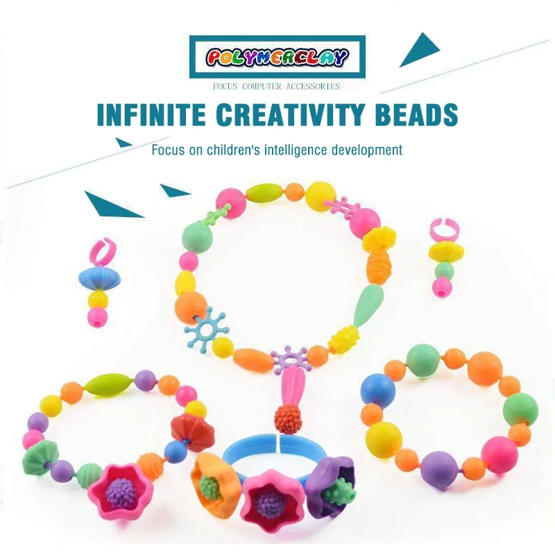 ชุดอุปกรณ์ทำเครื่องประดับลูกปัด DIY สำหรับเด็กผู้หญิง สร้อยคอ สร้อยข้อมือ ของเล่นเสริมสร้างทักษะ ของขวัญวันเกิด/คริสต์มาส