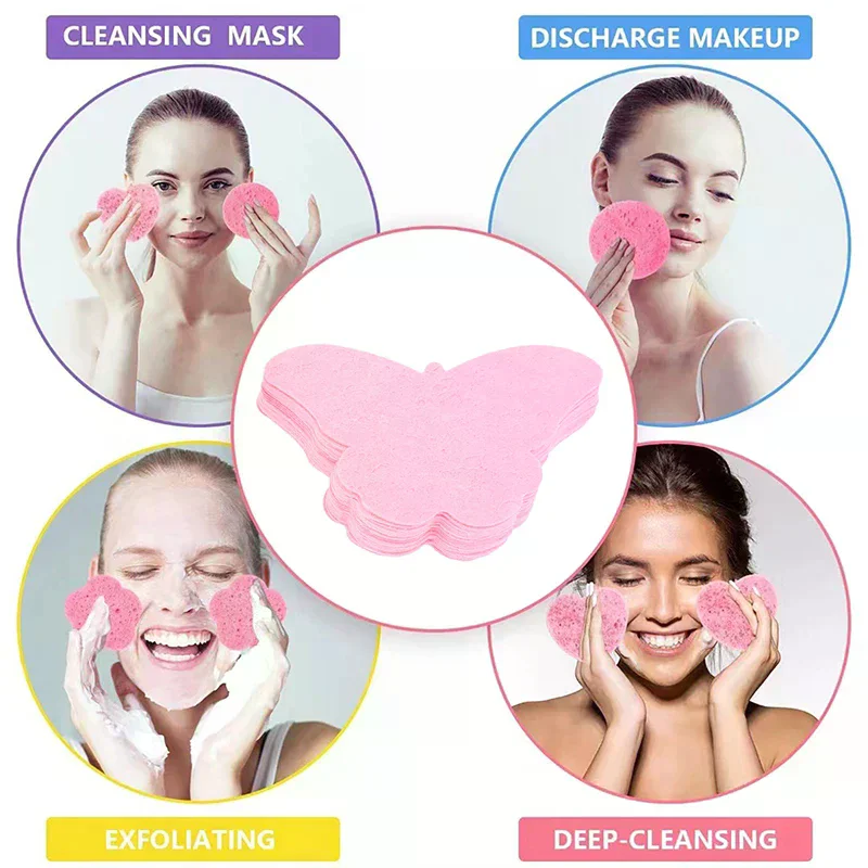 20PCS/Box Compressed Facial Sponges Cosmetic Hydrotherapy Sponge Spa Face Pads For Daily Cleansing Makeup Removal Exfoliation