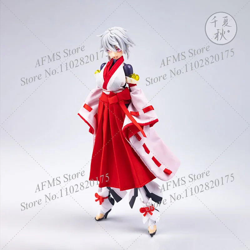 1/12 Bilancia Mobile Vestito Della Ragazza Kimono Strega Uniforme Backless Maglia Magliette e camicette Gonna A Pieghe Set Per 6 Pollici Donne Soldato Action Figure corpo