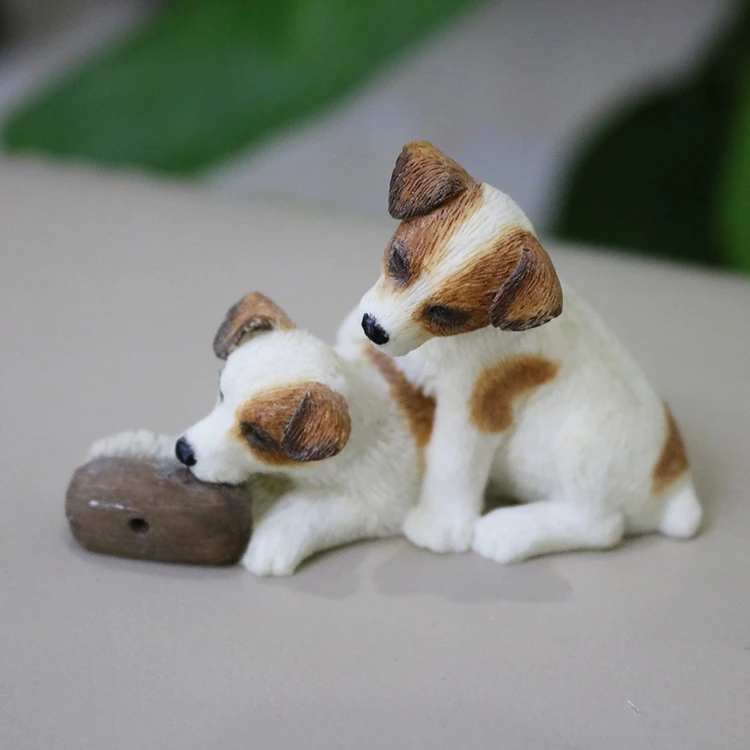 Jack Russell Terrier  Animal Resin Model Action Figure Decoration Simulation Dog Pet Figurines Toys Christmas Kids Gift Doll