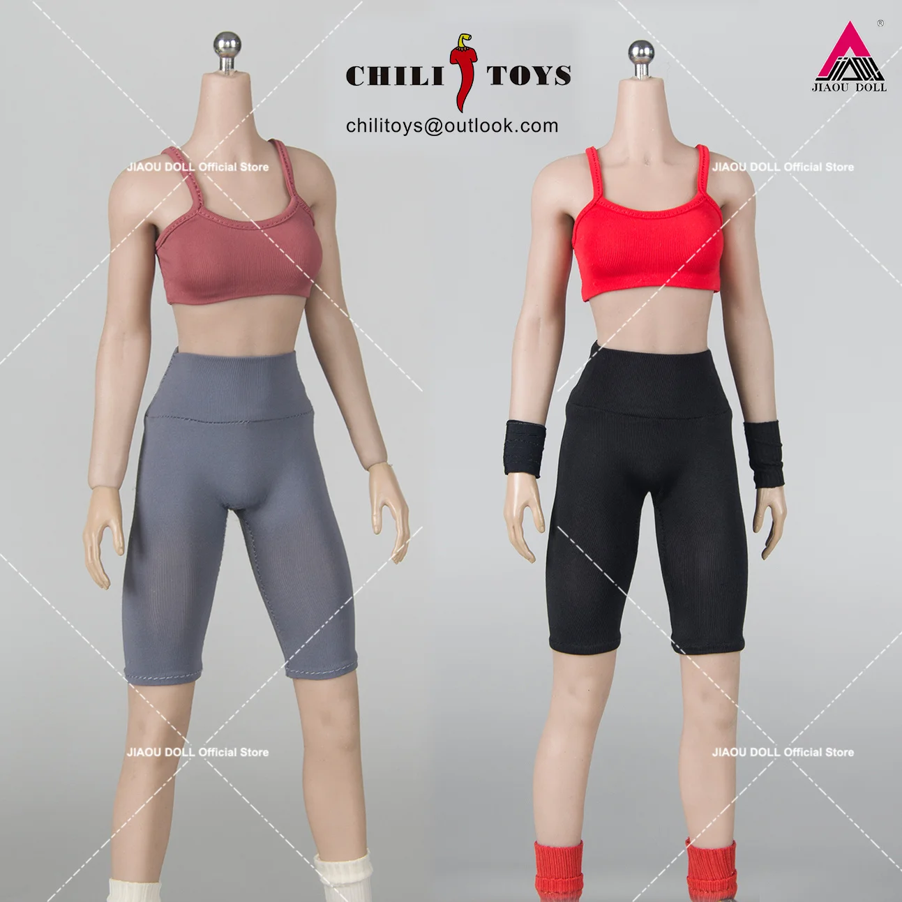 

CHILI TOYS GBT-004 005 1/6 Tight Fitting Stretch Pants Short Camisole Vest Clothes Model Fit 12" Female Soldier Action Figure