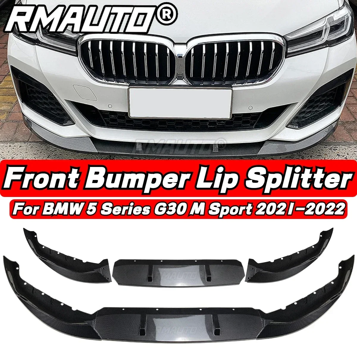 G30 Front Lip Carbon Fiber FD Style Front Bumper Spolier Splitter Guard Body Kit For BMW 5 Series G30 M Sport 2021-2022 Body Kit