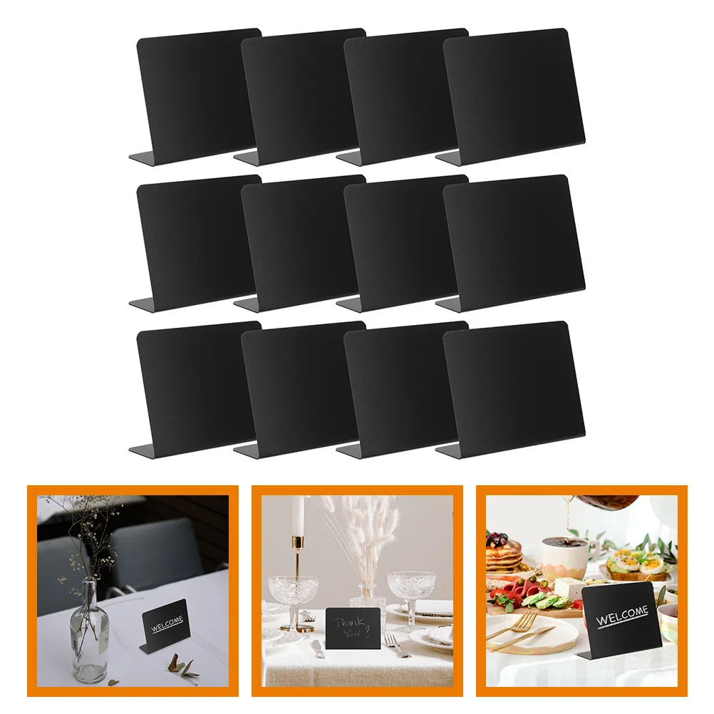 

12Pcs Writing Chalkboards PVC Blackboards for Home Decor and Event Notices Food Labels for Party Buffet