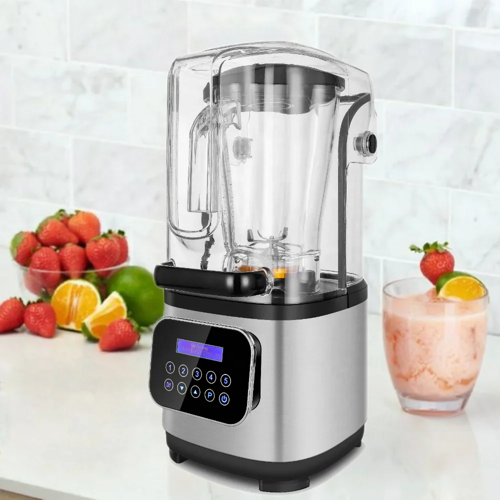 Heavy duty blender food processor blender unbreakable silent commercial blender with sound cover enclosure