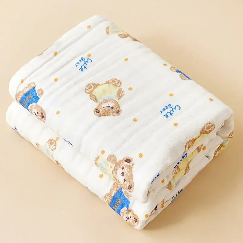 Pure Cotton Baby Gauze Bath Towel Super Soft Absorbent Infant Swaddle Shower Wrap for Newborn Care