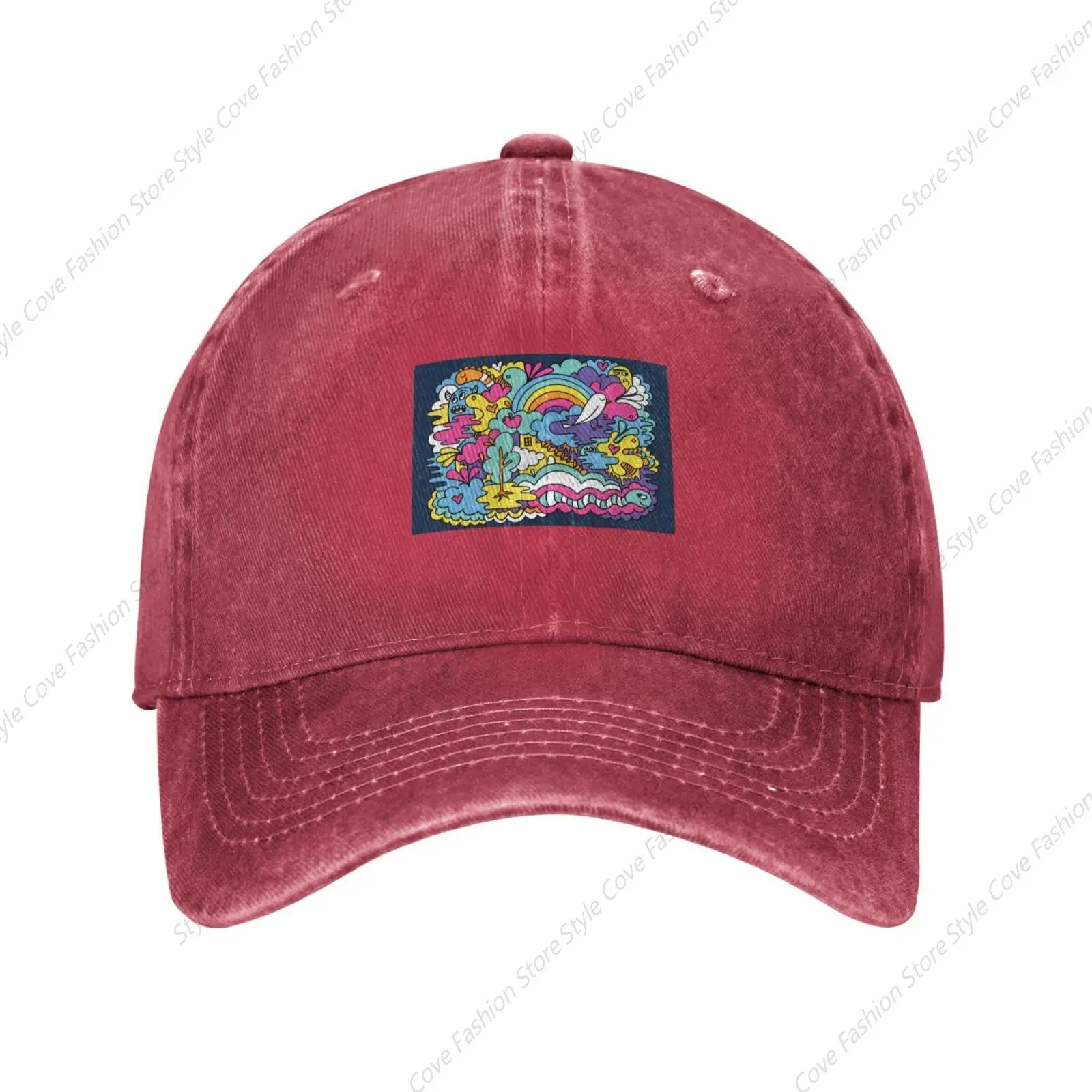 Boné de beisebol grafite abstrato colorido peculiar para homens e mulheres, algodão puro, snapback, moda adulta, chapéu Four Seasons