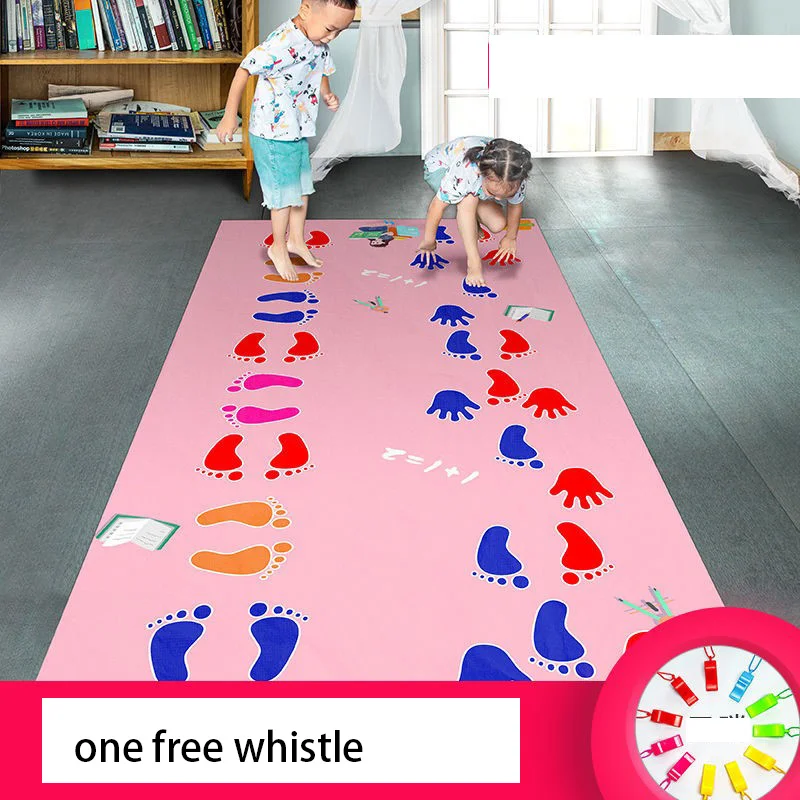 Kids Hand And Feet Game Kids Jumping Carpet Mat Children Jump Lattice Pad Family Kindergarten Indoor Outdoor Team Toys