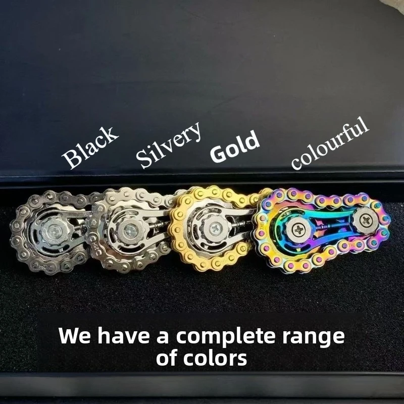 Volant d'inertie mécanique à dents de chaîne, Fidget Spinner, anti-stress, anxiété, chaînes de vélo en métal, Spinner, jouets EDC pour enfants et adultes, jouet à main