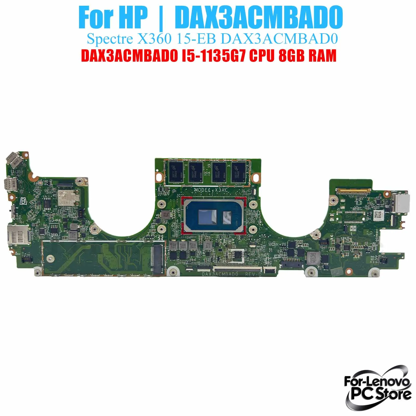 

DAX3ACMBAD0 For HP Spectre Spectre X360 15-EB DAX3ACMBAD0 Notebook Motherboard i3 i5 i7 CPU Laptop Mainboard