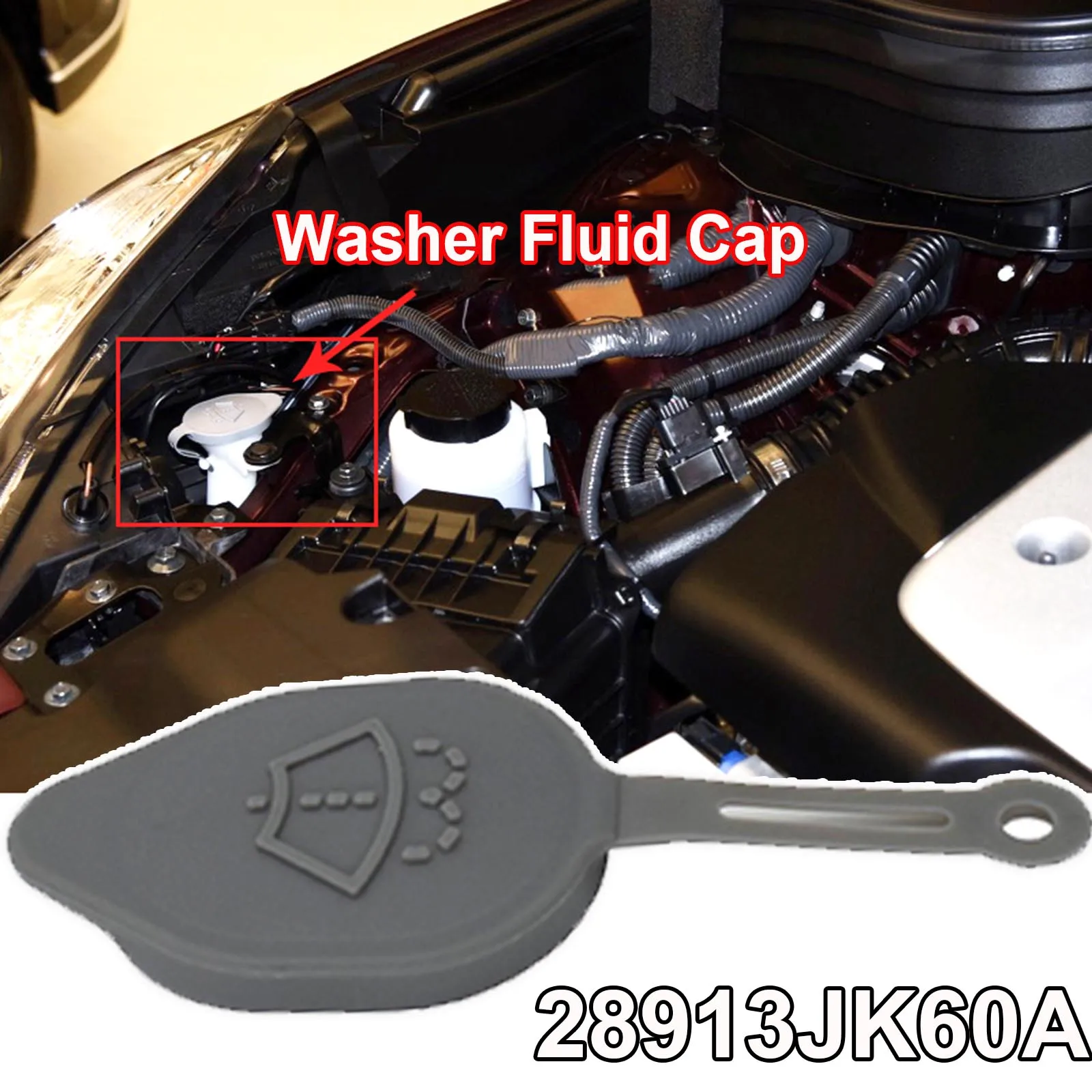 Car Front Windscreen Wiper Washer Nozzle Fluid Reservoir Cover Water Tank Bottle Lid Cap For Nissan Murano 370Z 350Z Infiniti