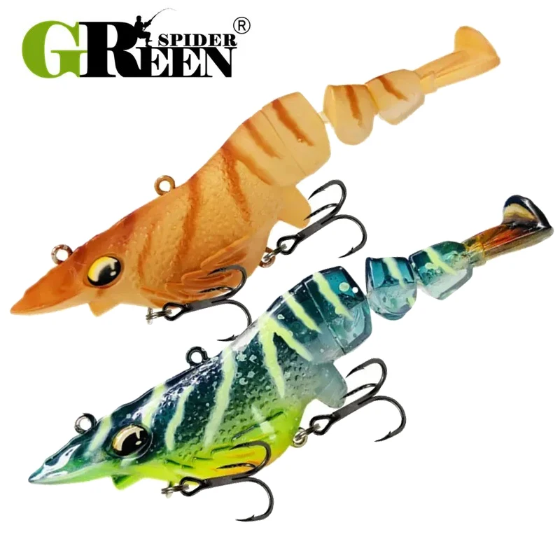63mm/80mm/100mm Weitwurf-Garnelen-Hardbait, Swimbait, VIB, sinkender Wobbler mit Haken für Hecht, Zander, Barsch, künstliche Köder