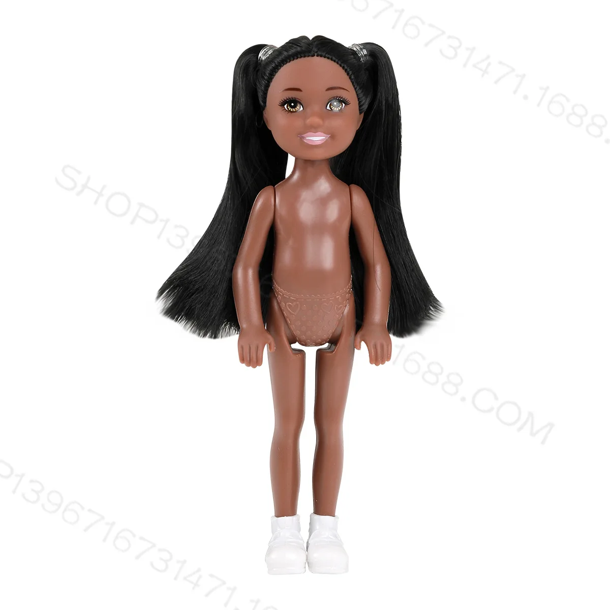 12Cm 5-Inch Kleine Jongen Donkere Gewone Huid Naakt Lichaam Mini Kelly Zwarte Mannelijke Pop Reborn Bjd 1/12 Speelgoed Voor Meisjes Blond Zwart Haar