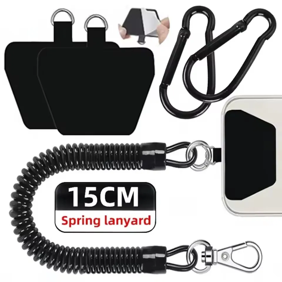 Anti-drop Anti-lost Telescopic Spring Phone Lanyard with Buckle for Bag Key Keychain Portable Elastic Lanyard for Samsung IPhone