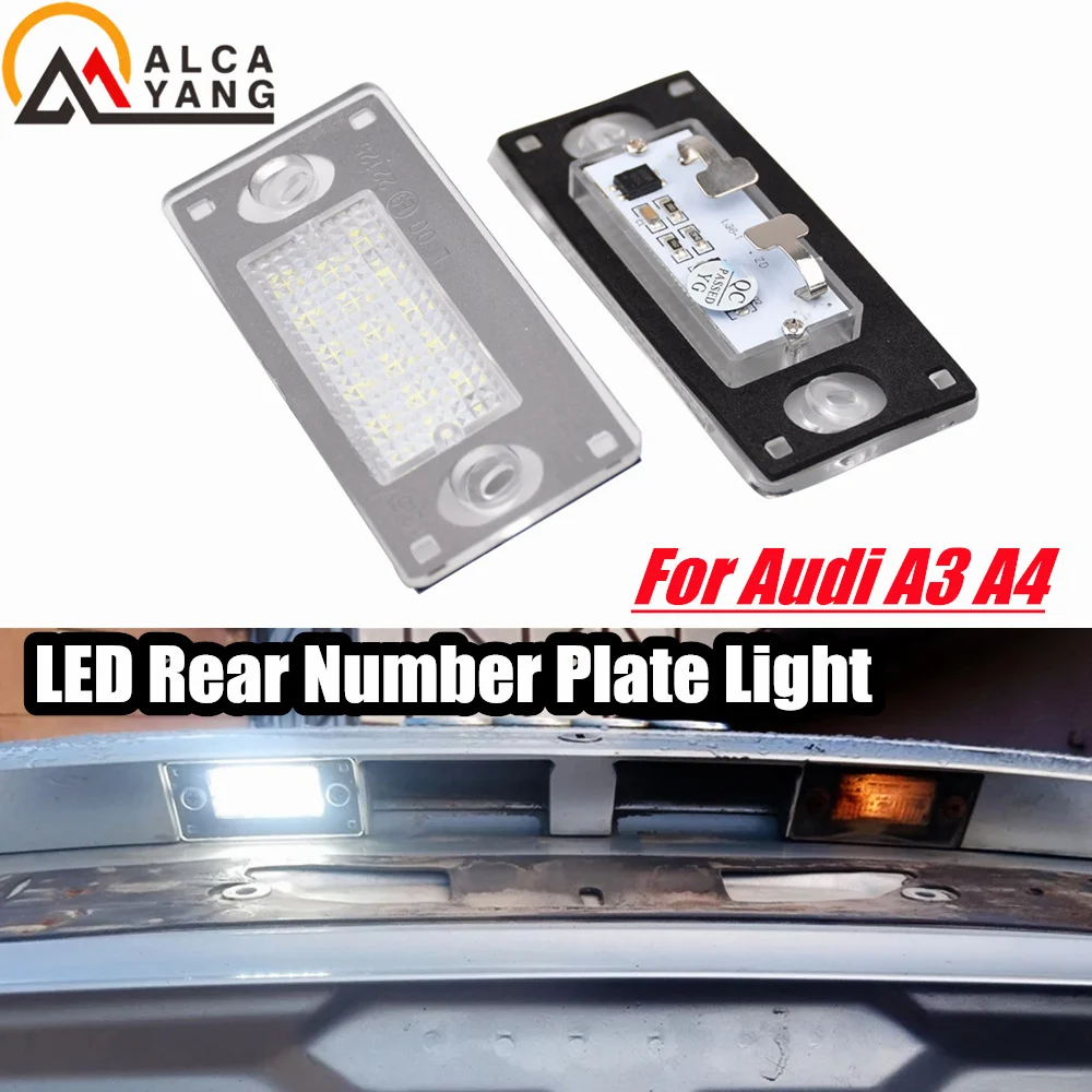 

2Pcs Free Error LED Rear Number Plate Light For Audi A3 8L S3 2000-2003 Audi A4 B5 S4 RS4 Avant 1999-2001 OEM#:8D9943021F/G/H