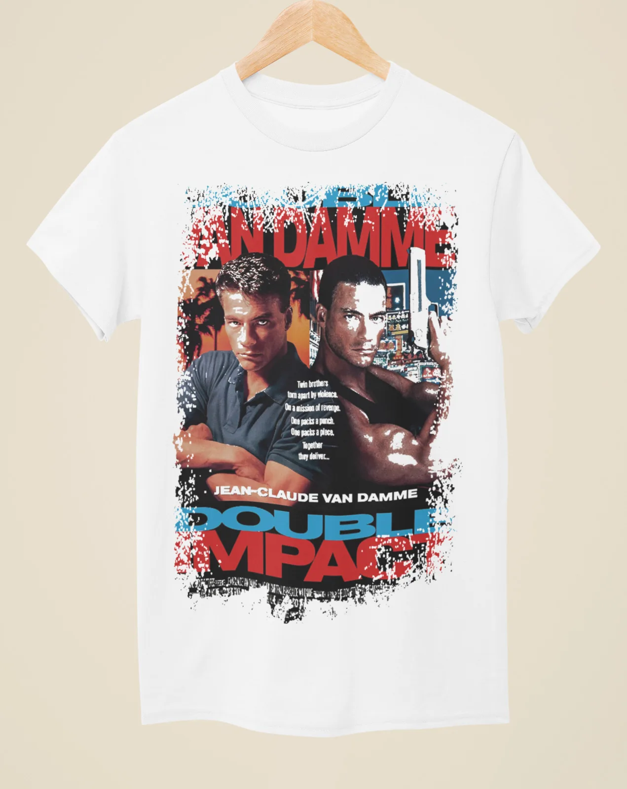 

Double Impact - Movie Poster Inspired Unisex White T-Shirt