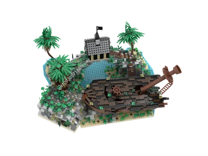 Nuevo 2775 Uds. Moc serie pirata Medieval Dominica modelo de playa pirata DIY Ideas creativas juguete para niños regalo educación bloques de construcción
