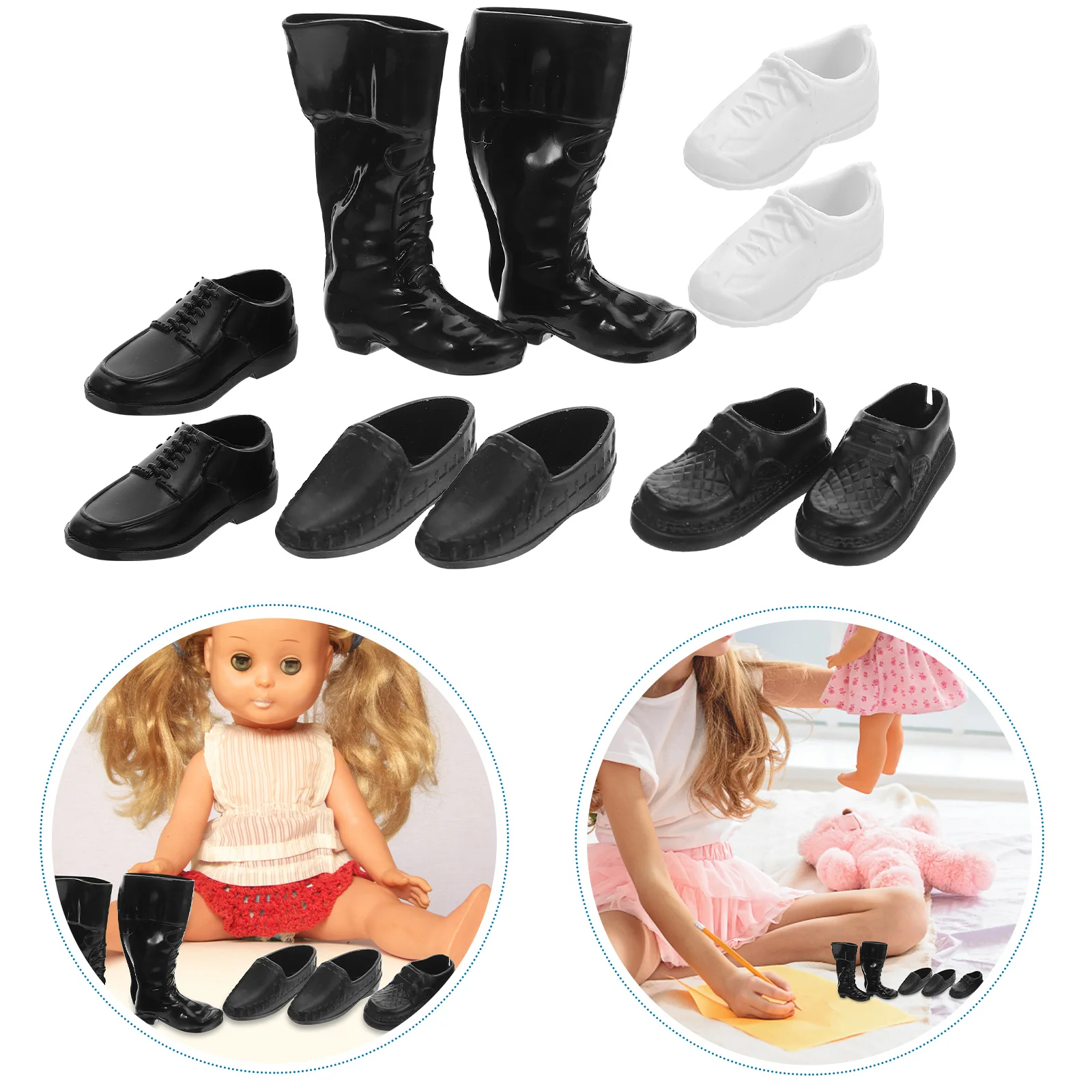 

Dressing Shoes Babydoll Miniature Accessories Realistic Plastic Mini Shoes for Dollhouse Playtime Display