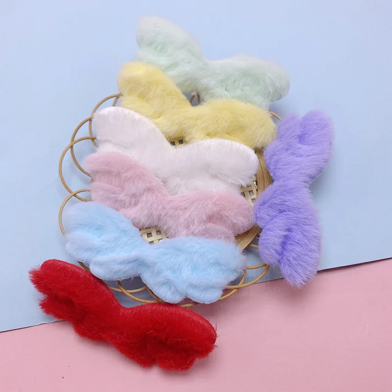 42Pcs 8*3.2CM Furry Felt Angel Wing Padded Appliques For DIY Hair Clip Accessories Garment Headwear Bag Decoration Patches