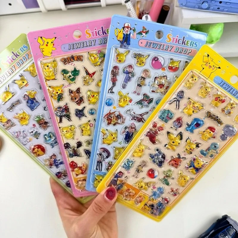 Japanese cartoon 3D crystal drop plastic sticker for childre