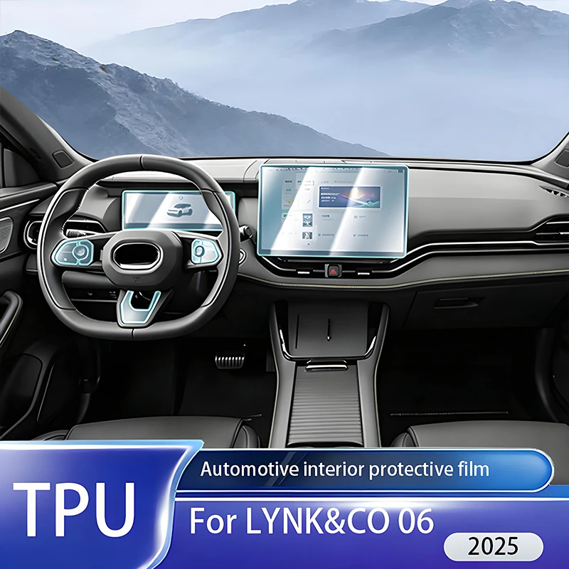 

Fit for LYNK&CO 06 2025 Interior TPU Transparent Anti-Scratch Waterproof Film Dash Nav Door Panel Console Full Protective Cover