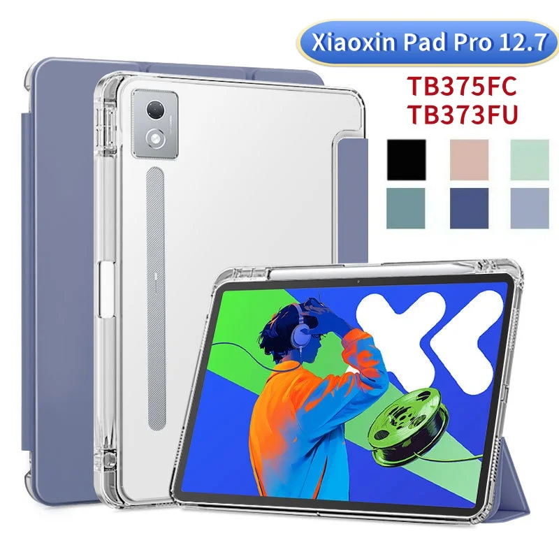 

For Lenovo Xiaoxin Pad Pro 12.7 2025/2023 P12 TB373FU Magnetic Smart Case for idea tab pro 12.7 inch with Pencil Holder Cover