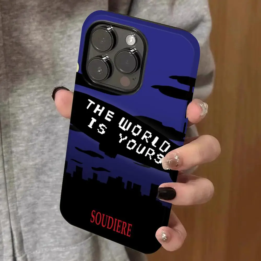 

The World Is Yours Scarface Phone Case Double-layered Film Case For IPhone 16 15 Promax 14 13 Pro 12 11 plus Samsung S25 Covers