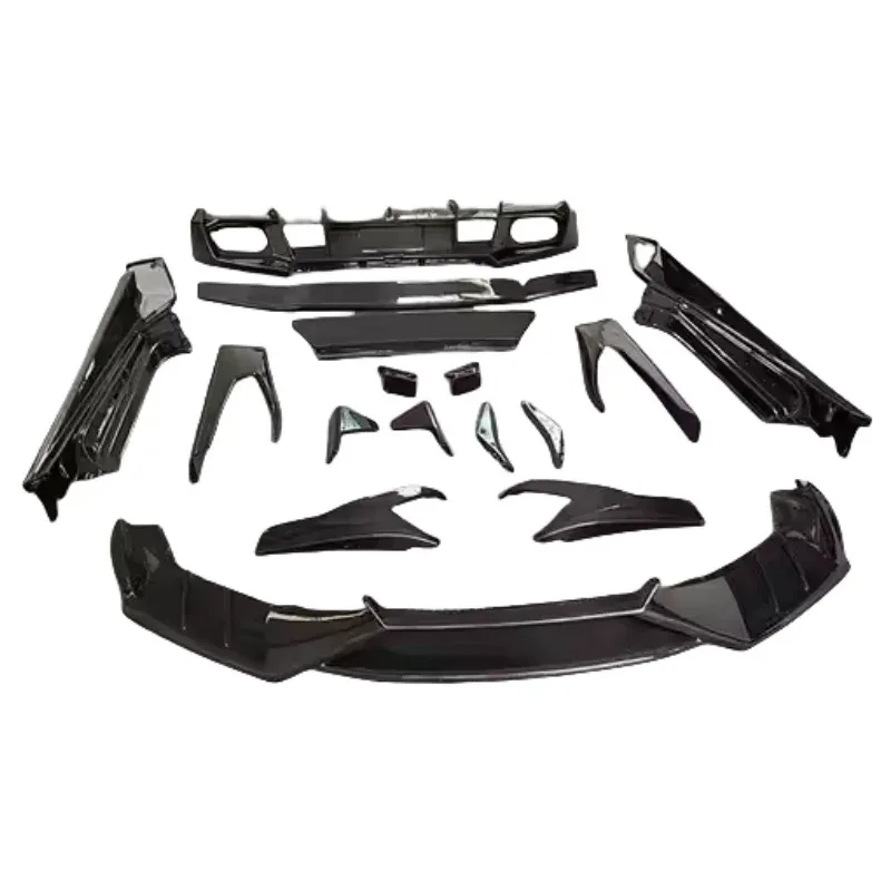 M Style لـ Huracan LP610 طقم هيكل من ألياف الكربون الشفة الأمامية الناشر الخلفي تنورة جانبية ترقية خلفية #1