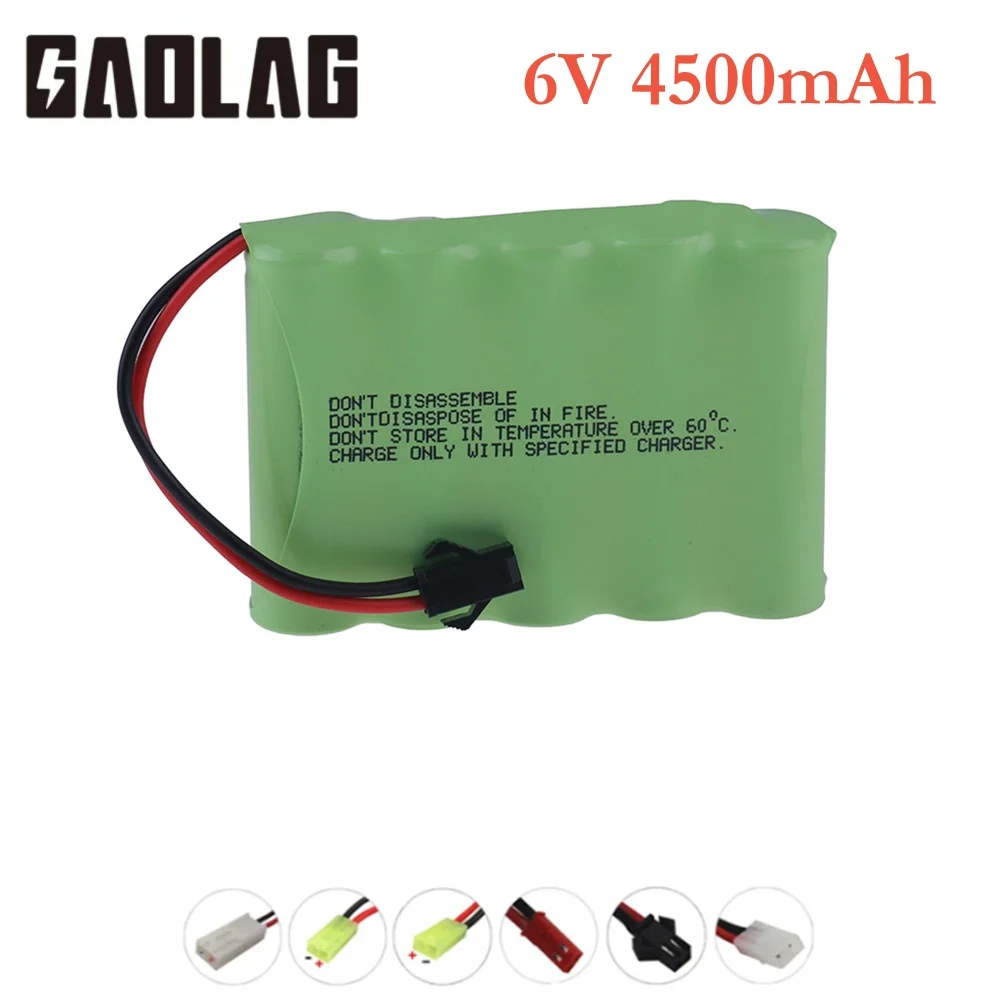 6v 4500mAh NiMH Battery For RC toys Cars Tanks Trucks Robots Boats Guns Battery AA 6v 3000mah Batteries Pack JST/SM/Tamiya/EL-2P