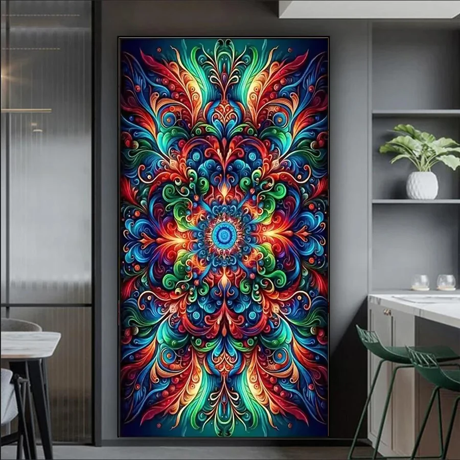 

Diy Diamond Painting Vibrant Colorful Mandala Flowers Full Square Round Diamond Mosaic Embroidery Kits Cross Stitch home decor