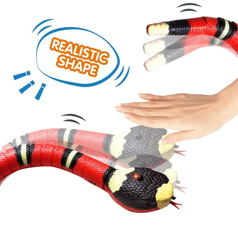 Tricky Snake Cat Toys Interactive Electric Induction Snake Toy Smart Sensing Tease Toys USB Rechargeable Eletronic Snake