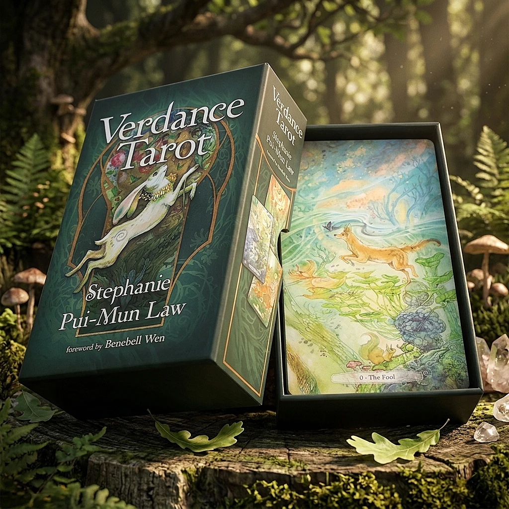 Verdance Tarot Deck in Rigid Box, 78 Pcs Lyrical Nature-Inspired RWS Tarot Cards Double-embossed Cardstock 12*7cm