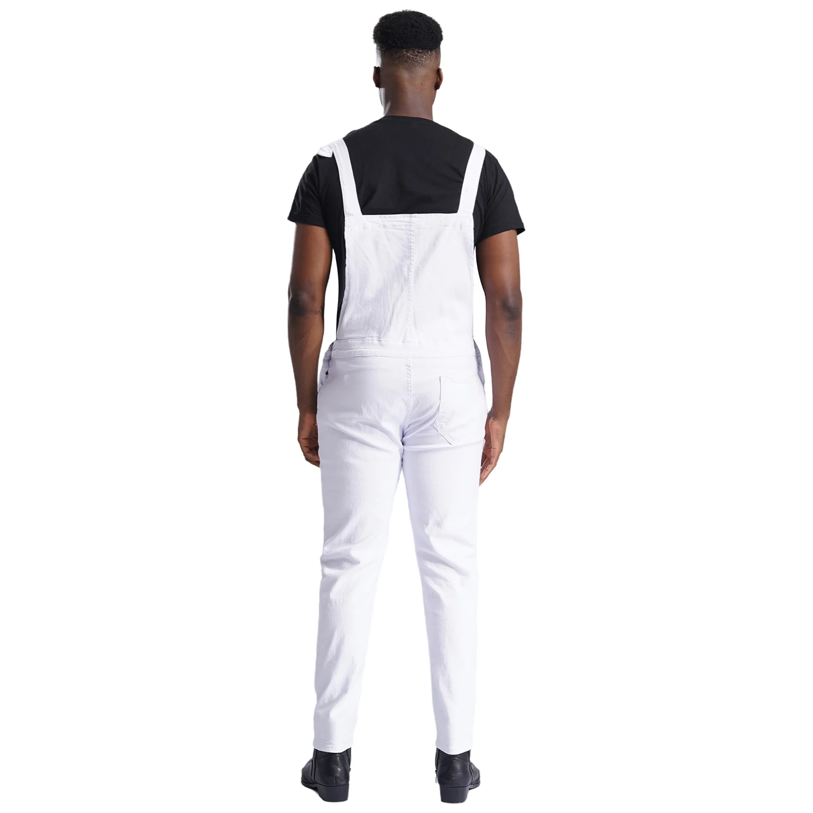 Cargo Overall Jumpsuit Men Chino Casual Pants Regular Streetwear Pocket Suspender Pants Overalls Solid Color Denim Cargo Pants