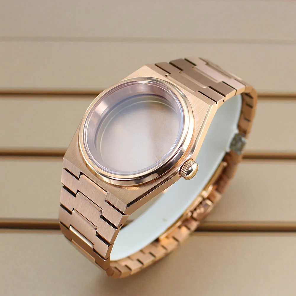 

40mm PVD Rose Gold Watch Case For Mod PRX Super Player NH34 NH35 NH36 NH38 NH70 NH72 Automatic Movts Sapphire Crystal Waterproof