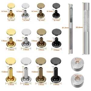 480/360/240 Mảnh đinh tán da đôi nắp ống hình ống hình ống với Kim tắc khoan cố định cho bộ đinh tán DIY được làm thủ công 10 Vivet bán hàng chính cho vành đai - №6